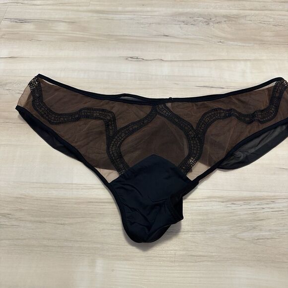 Thistle and Spire Women 3X Panty Manifesto Mesh Underwear Black Toffee New - Picture 3 of 7